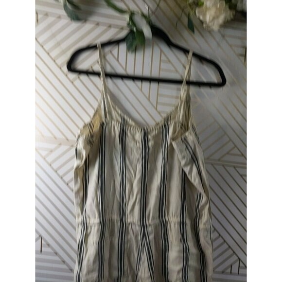 LOU & GREY Women's Linen Lyocell Striped Jumpsuit Tie Waist Sleeveless Size Med - Picture 6 of 10